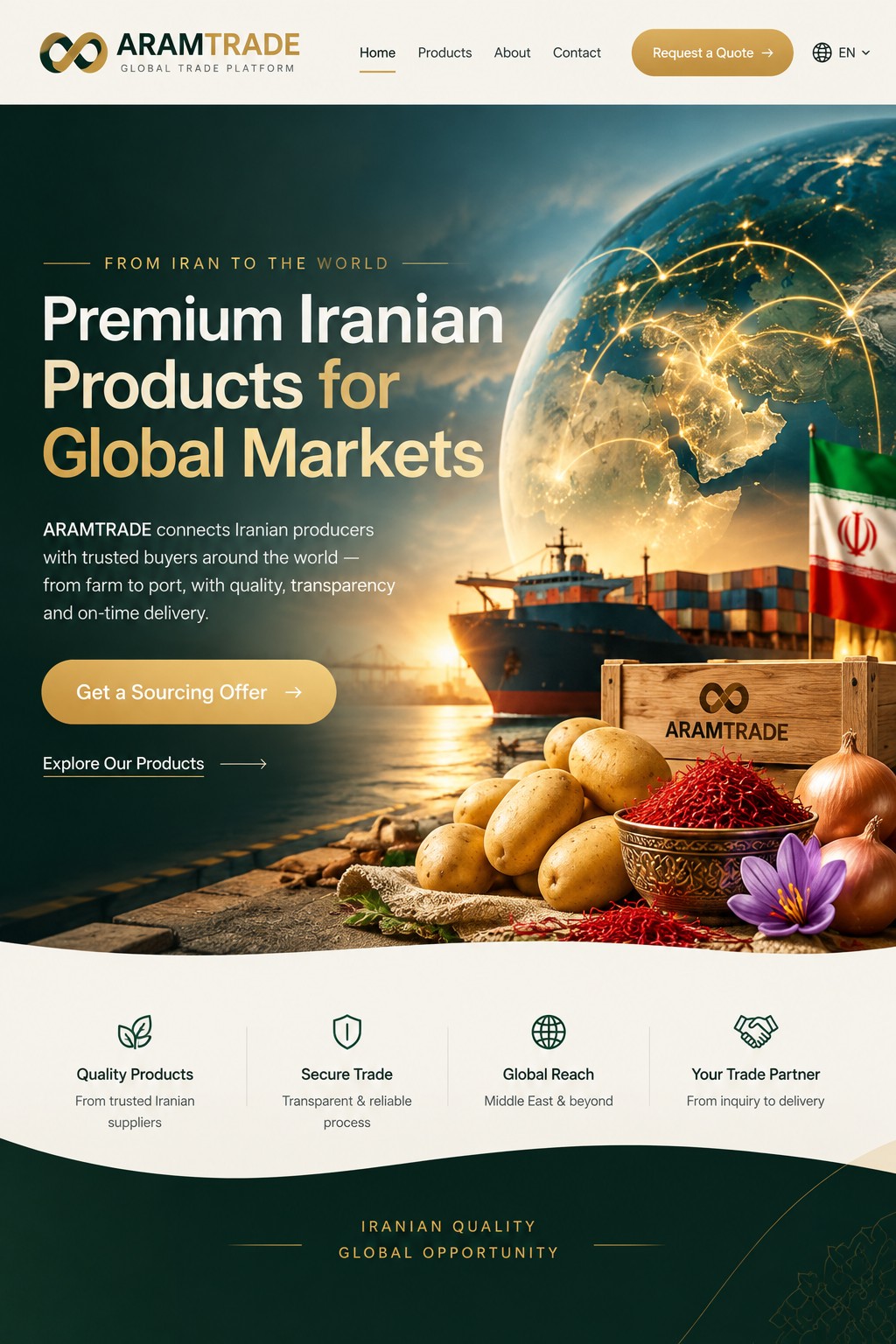 ARAMTRADE global trade platform — Iranian products for global markets